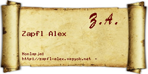 Zapfl Alex névjegykártya